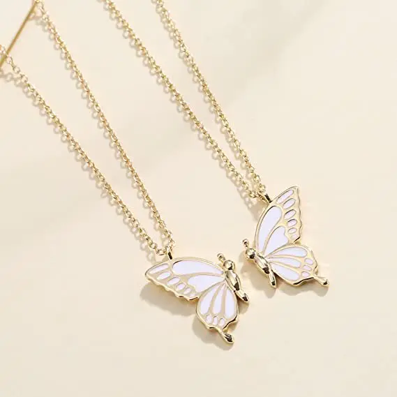 Best Friend Butterfly Necklace for Women Friendship Necklace Animal Card Clavicle Chain Pendant Mother Day Gift Designer Jewelry