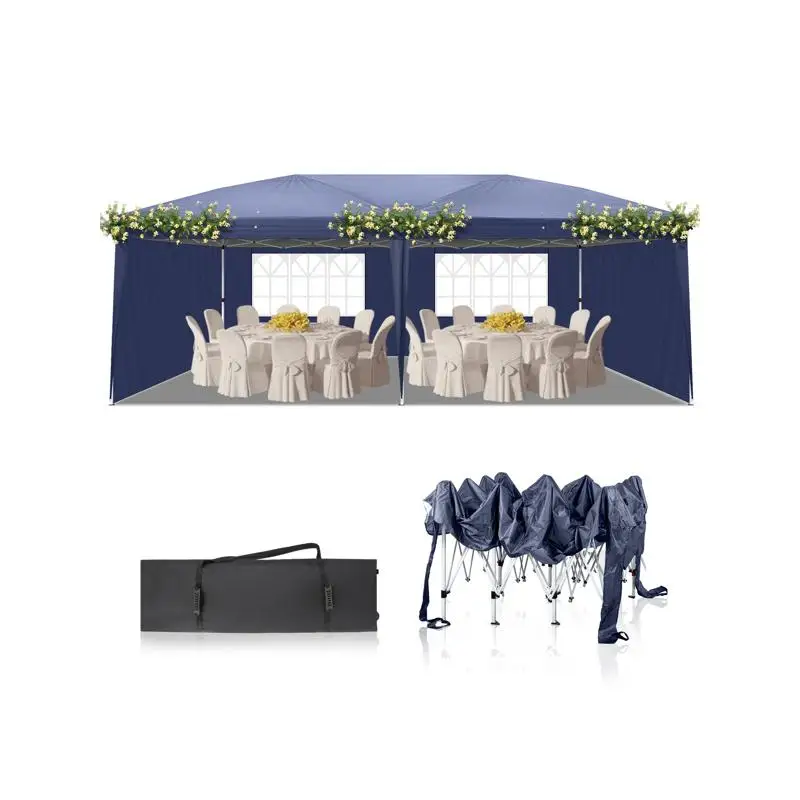 

Складная водонепроницаемая палатка размером 3 x 6 м и 2 окнами, синий цвет