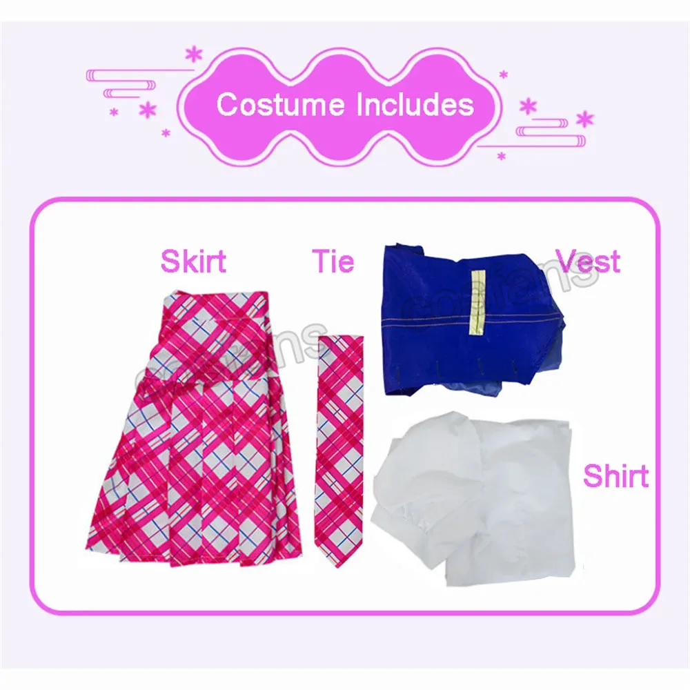 Fantasia de Cosplay Anime para Adulto, Uniforme Escolar, Saia para Menina, Saia para Adulto, Vestido de Halloween, Sophia, Salgueiros, Princesa Charme