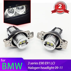 Lumière de jour haute puissance, longue durée de vie, pour BMW série 3 E90 E91 LCI, phare halogène, marqueur LED yeux d'ange, 328i 335i, 20W