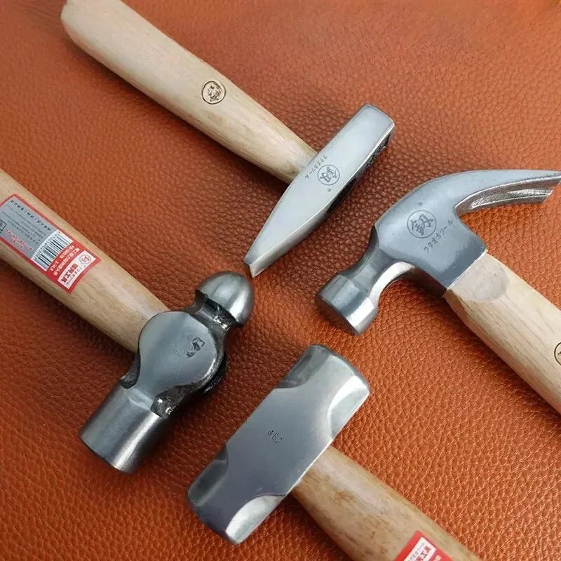 1pc Mini Hammer High Carbon Steel Small Hammer Solid Wood Short Handle Octagonal or Round Head Hammer Small Manual Hardware Tool