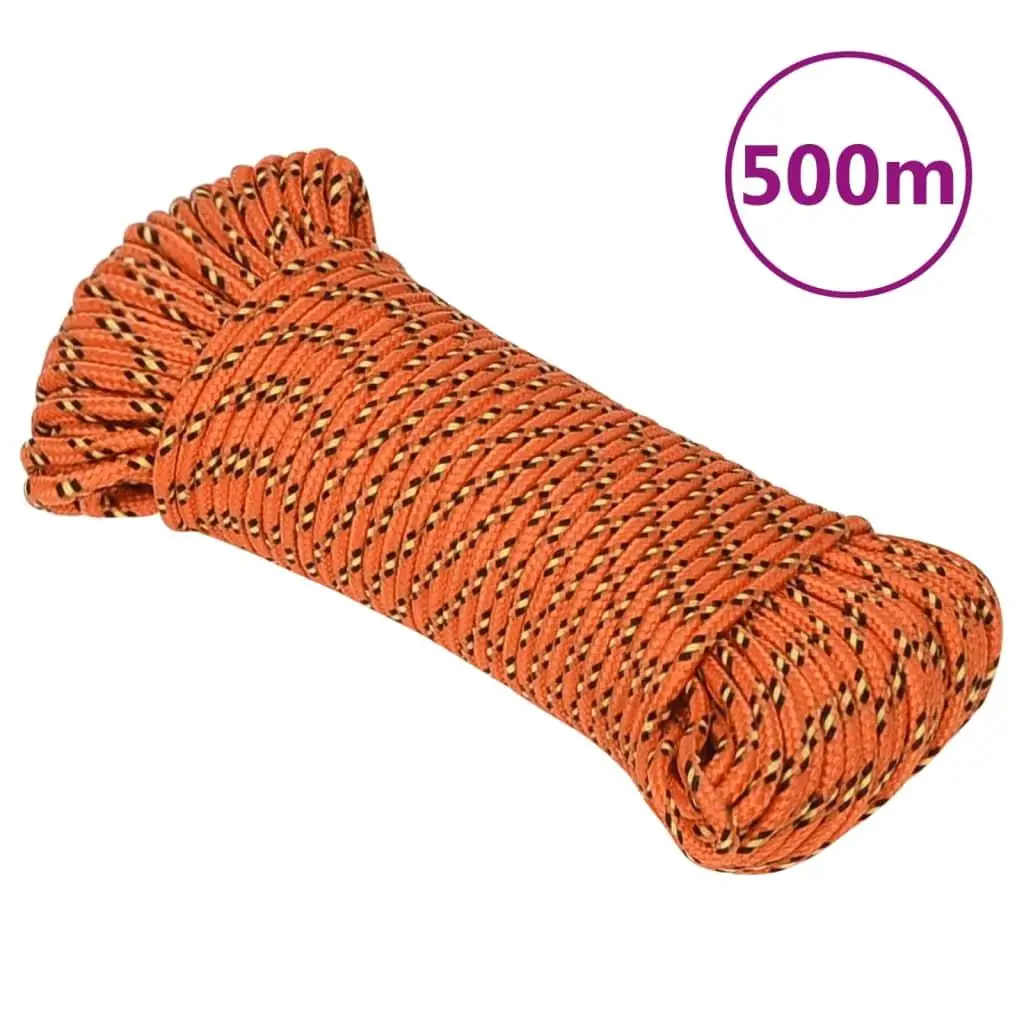 500m Orange 3mm Polypropylene Boat Rope - Durable for marine Cord Boating and Outdoor Use