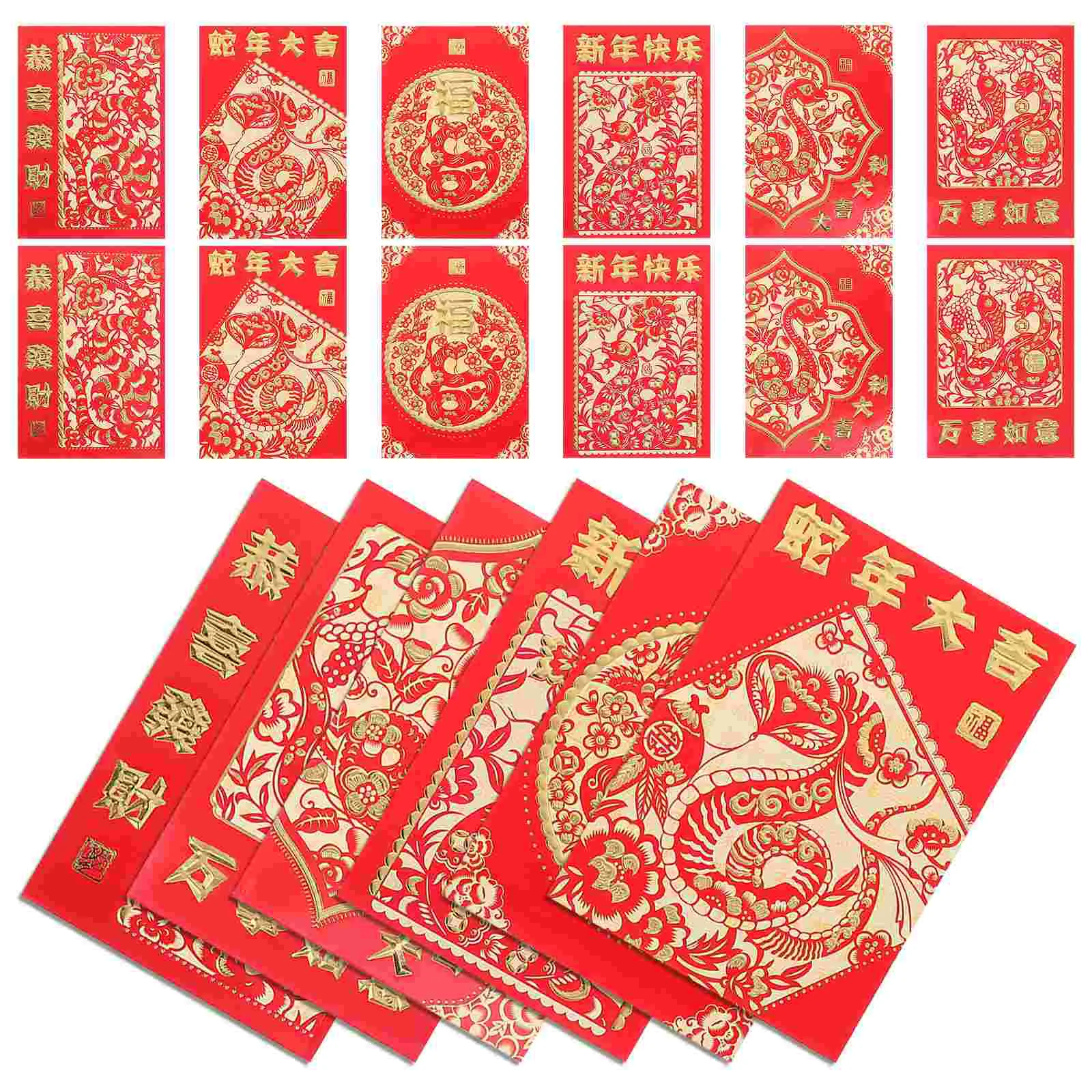 

36 Pcs Year of The Snake Red Envelope Money Pouches for New Traditional Packet Paper Packets Envelopes