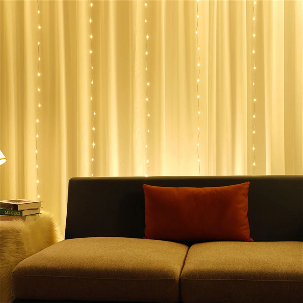 

Гирлянда-штора на батарейках со светодиодами для декора вечеринок, свадеб, дней рождений, Рамадана, для дома, на День святого Валентина 2026, Ид Мубарак