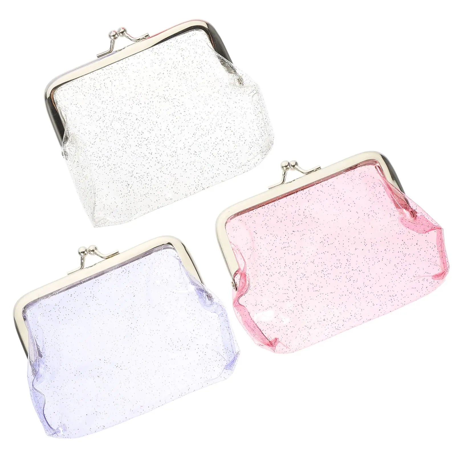 

3 Pcs Transparent Coin Purse PVC Jelly Wallets Coins Pouches headset Storage Bag Mini Portable Money Bags Card Holder