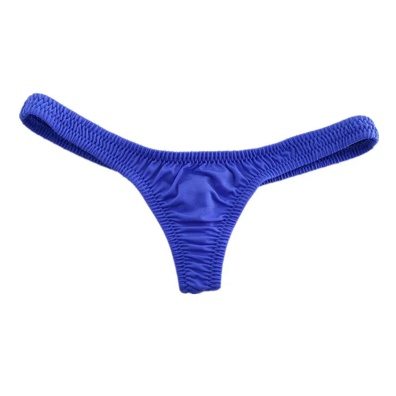 Elastic Ice Silk Men's T-back Thong, Low-rise Breathable Underwear with Single String
