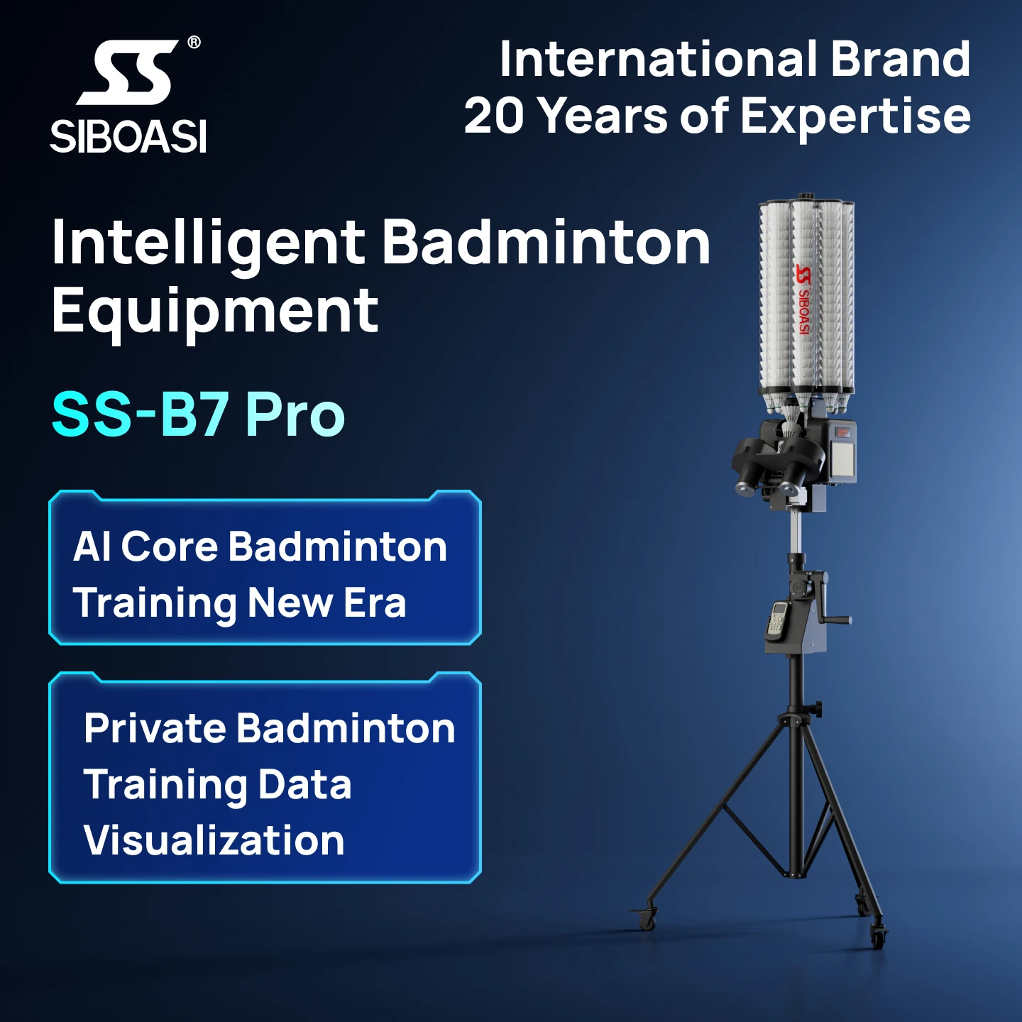 

Siboasi Hot Selling B3 Shuttlecock Badminton Training Machine Badminton Shooting for Outdoor Sports.