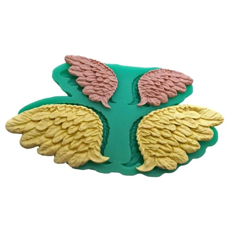 M4YC European Little Angel Wing Silicone Material Fondant Cake Chocolate Decorations Crystal Epoxy Jewelry Moulds