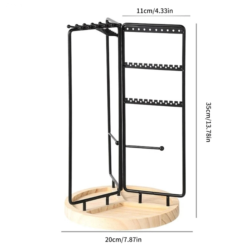 Elegant Rotating Jewelry Stand Adjustable Necklace and Bracelet Display Rack