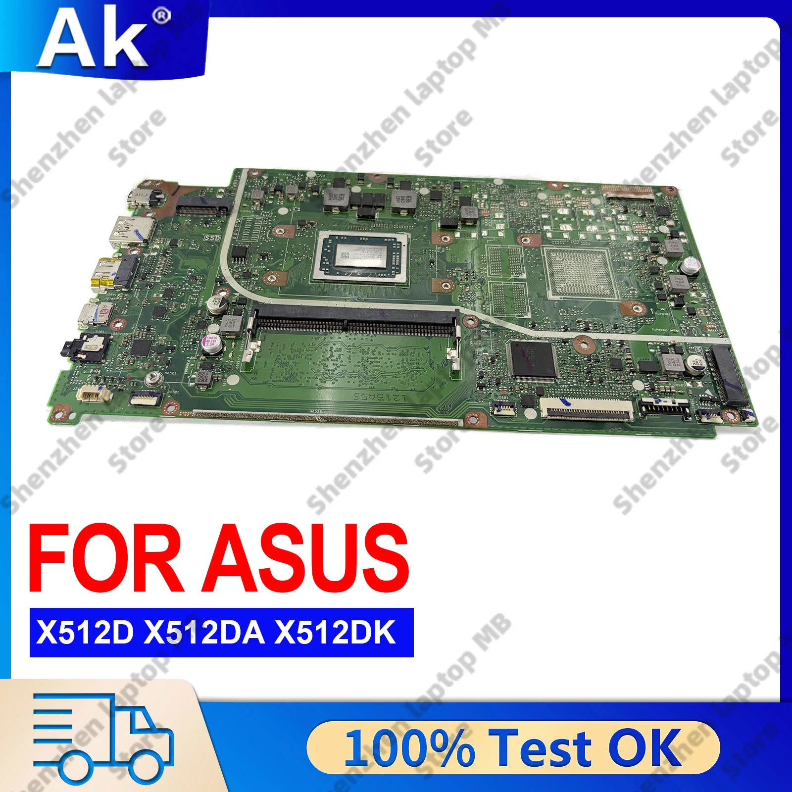 

X512DA Laptop Motherboard For ASUS VivoBook X712DA X512DAU V5000d F512D X512DAP M5050D X512D M512D X512DK Mainboard R3 R5 R7 CPU