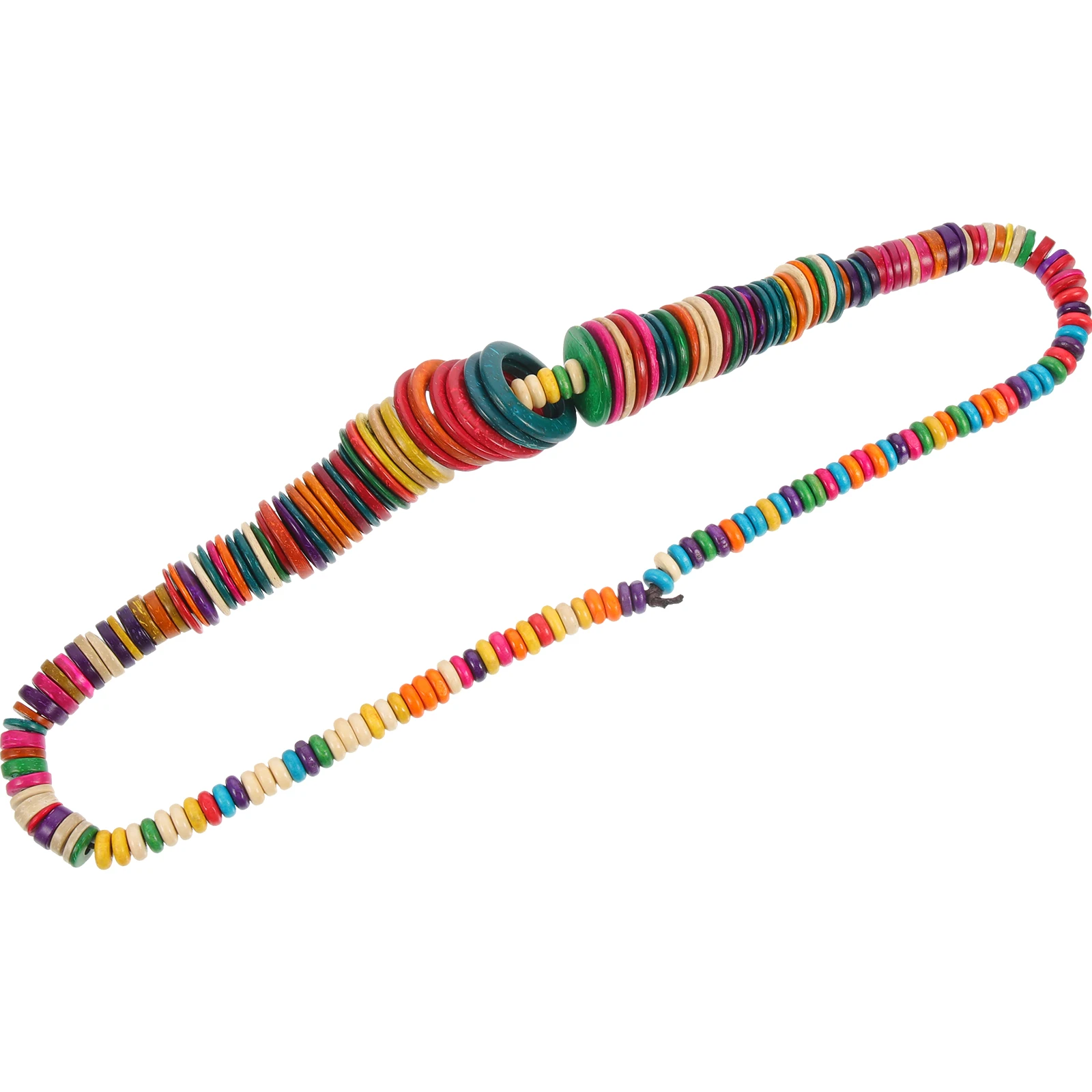 

Retro Coconut Shell Beaded Necklace Women Elegant Wooden Chunky Pendant Ladies Weaving Bohemian Style Birthday Jewelry
