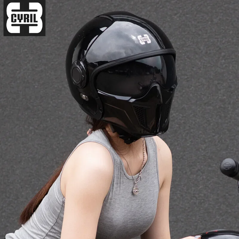 ECE DOT Certified Modular Full Face helmets Retro Motorcycle Helm Four Seasons Universal Combination Half Helmet Open 