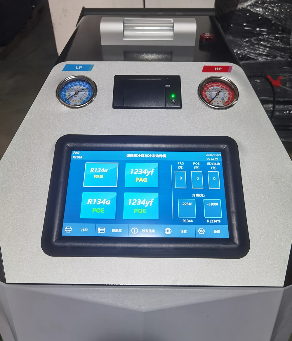 New Arrival Fully Automatic Dual-system AC Refrigerant R134A And R1234YF Recharge & Recovery Machine With Multilingual Selection