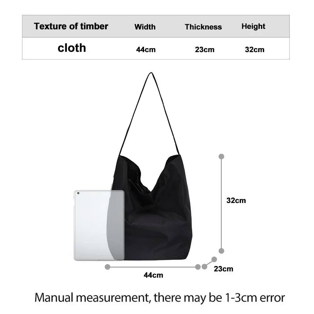 Neu eingetroffene große Nylon-Umhängetasche für Damen, minimalistischer, lässiger Stil, Vintage-Einkaufstasche mit Kordelzug und Schnalle – Detail 30