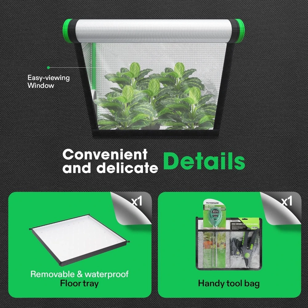 Growing Tents,  High Reflective Mylar with Observation Window and Floor Tray for Hydroponics Indoor Plant for ,Growing Tents