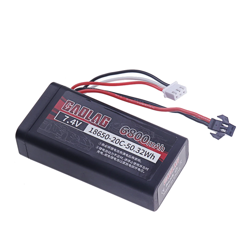 7.4V 6800mAh 18650 Li-ion Battery for WPL MN99S D90 U12A S033g Q1 H101 Rc Boats Cars Tanks Drones Parts 2s 7.4V Battery SM Plug