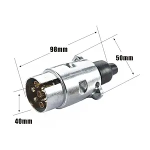 Aluminium Aluminium -Sockel -Set, Anhängerkupplungsstecker, RV -Stecker, Auto, EU -Stecker, 7 Pin, 12V 6 Hauptverkaufsschleppkupplungen - №5