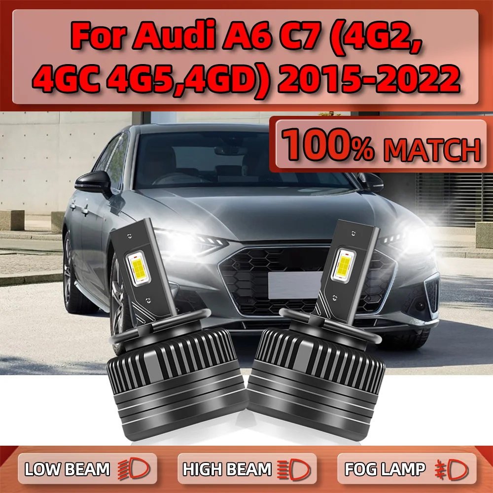 D5S LED Lights 25000LM HID Xenon Headlights Bulbs 120W 25000LM Turbo Lamps 6000K For Audi A6 C7 (4G2, 4GC 4G5, 4GD) 2015-2022