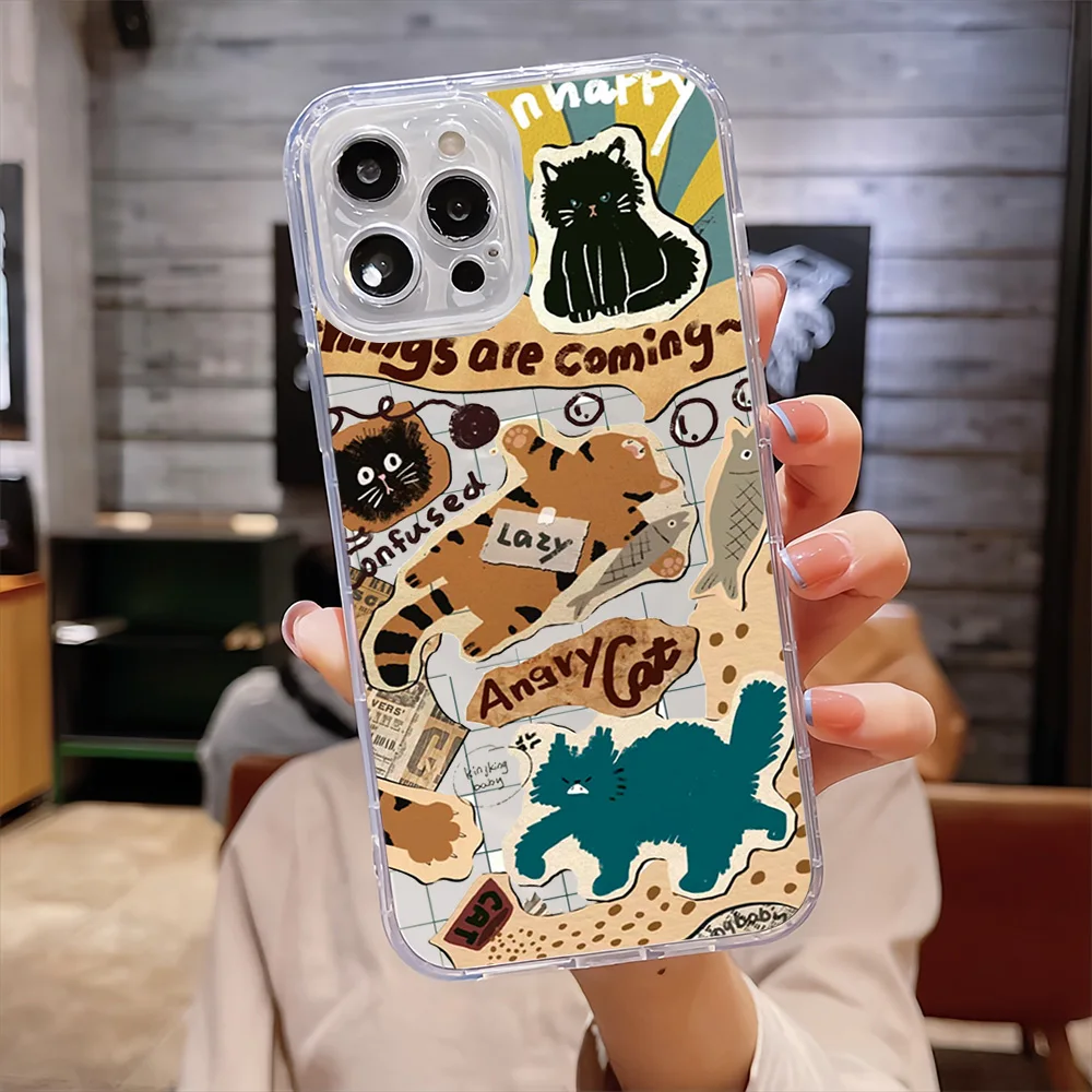 Retro Kraft Paper Pet Park For IPhone 16 15 14 13 12 11 Pro Max Plus Transparent Magnetic Suction Phone Case