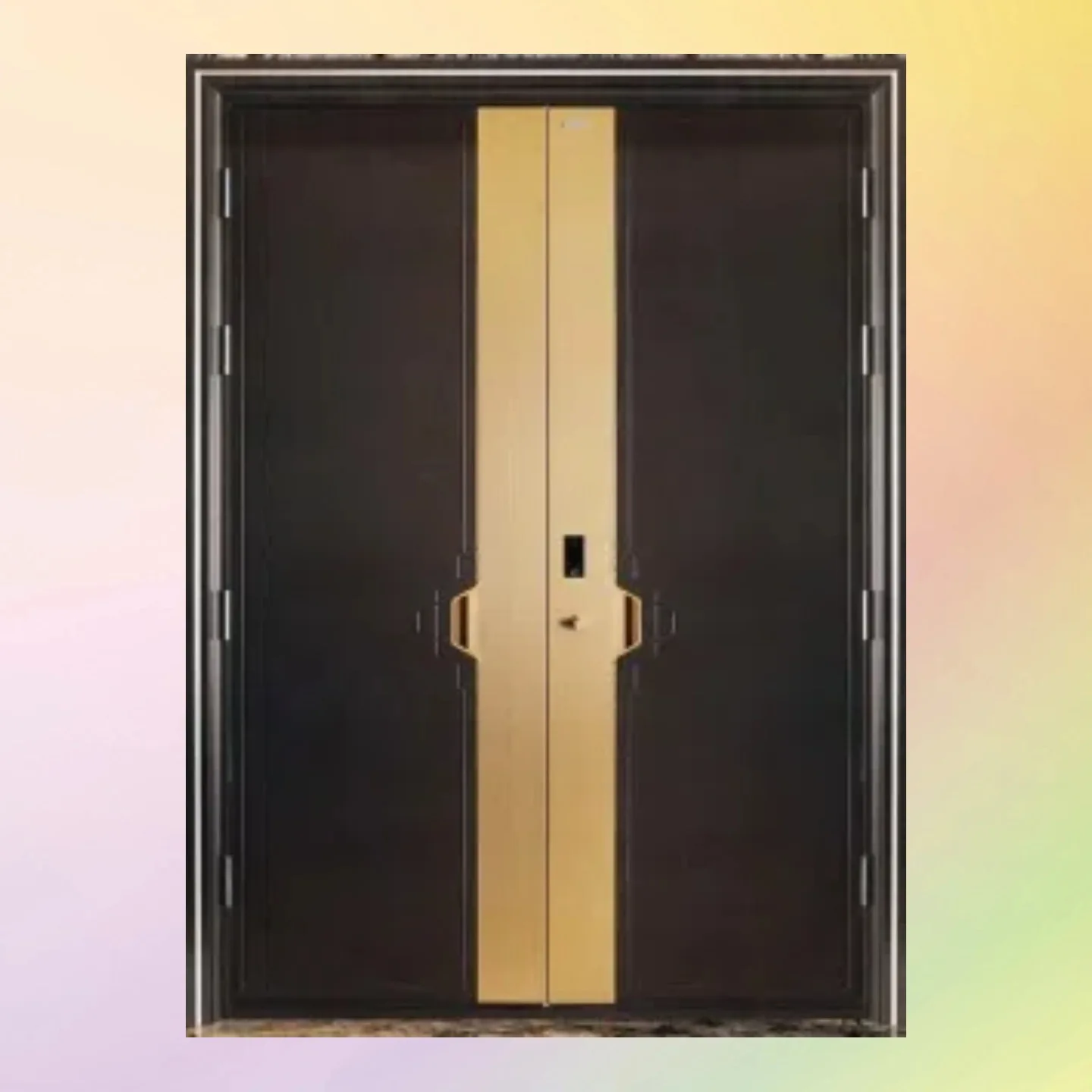 Explosion-proof villa cast aluminum door double opening Chinese modern child and mother home security door