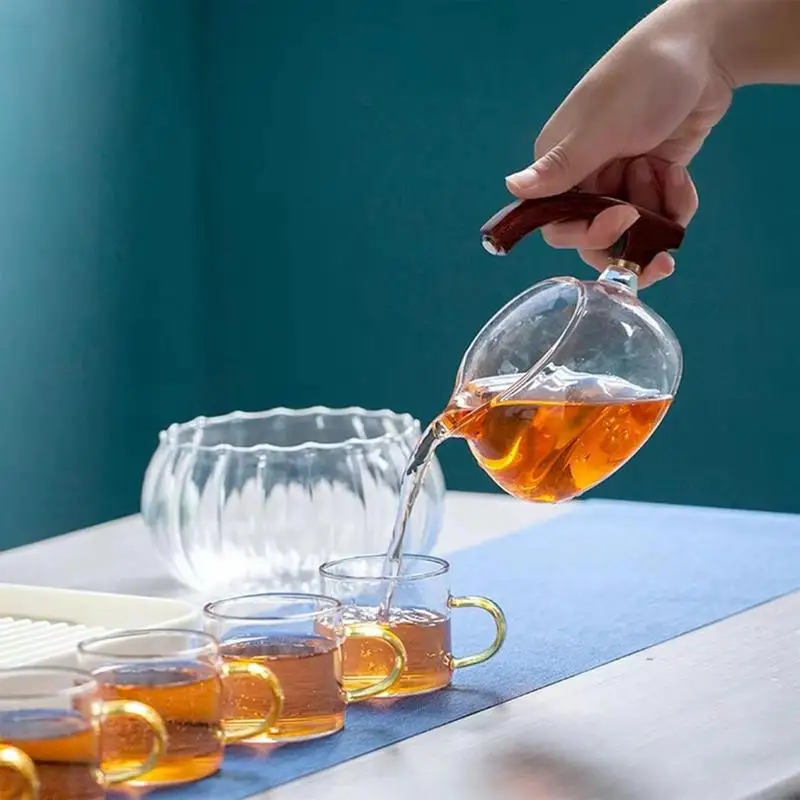 Glass Pot For Brewing Scented Tea Semi-automatic Tea Service Set For Adults With Infuser And Lid Lazy Person Easy Draining Tea