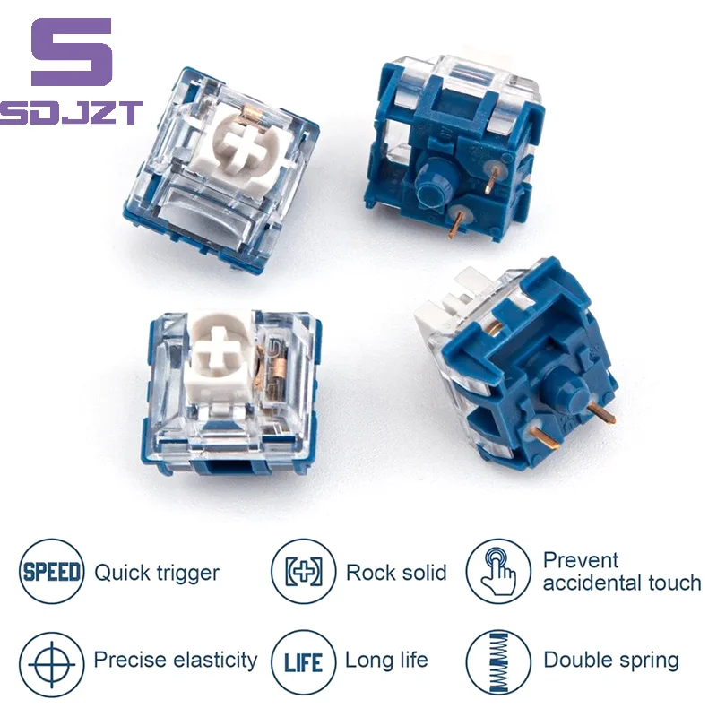 TTC Fast Silver Axis V2 Mechanical Keyboard Switch Linear 45gf 3 Pin RGB SMD Hot Swap DIY Custom Switches Speed Axis