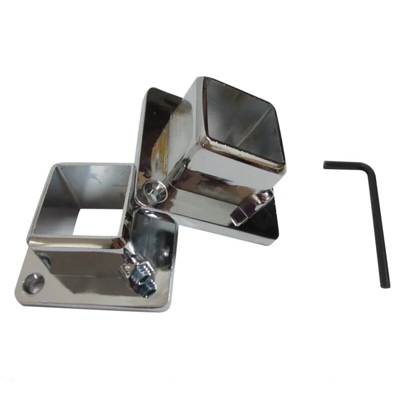 4pcs  aluminium alloy Clothes Rack Square Flange Seat 25*25mm Square Pipe Stainless Steel Tube Support Display Rack Fittings