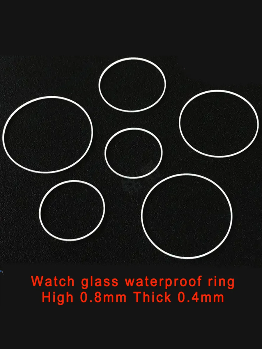 

2/5 PCS Watch Glass Gasket Dia 18-40mm High 0.8mm Thick 0.4mm O-Ring Watch Glass Waterproof Ring for Watchmaker