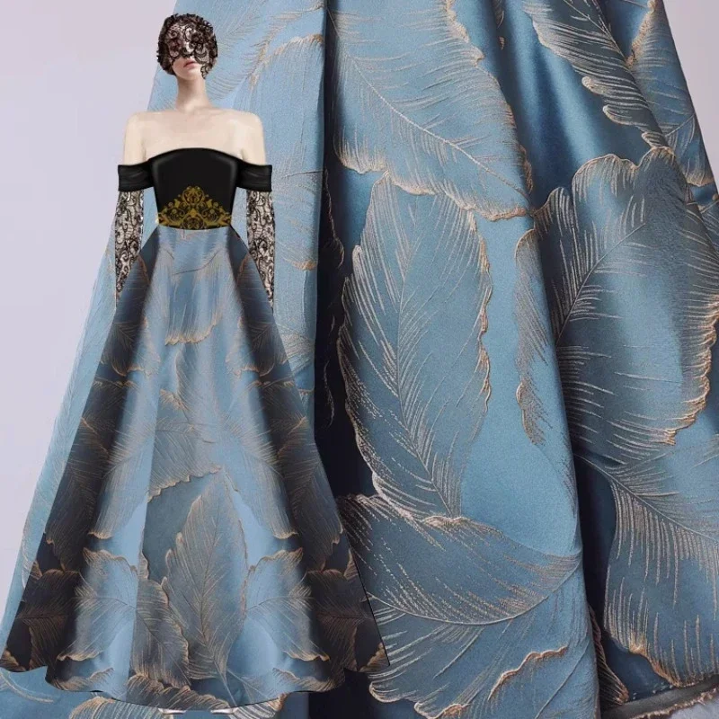 

Жаккардовая ткань, рельефная золотая шелковая текстура, модный дизайн платья, оптовая продажа, ткань «сделай сам», аппель, швейная ткань, материал для метров