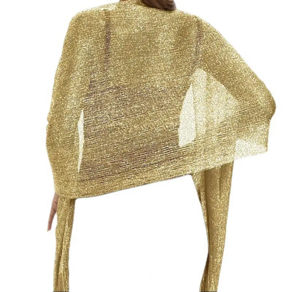 2025 feminino xale brilhante fio metálico lenços de dama de honra envolve com botão cachecol festa de casamento estilo vintage xale