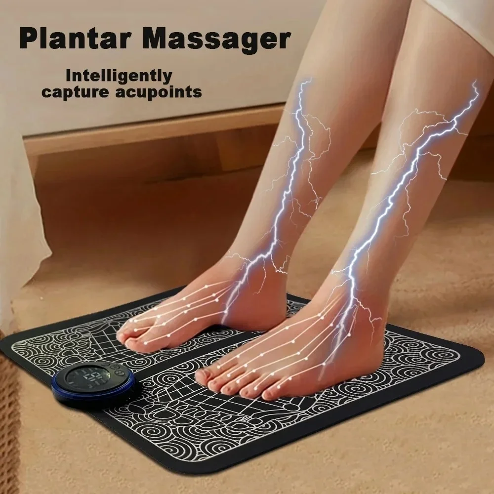 EMS Foot Massager Rechargeable Massage Pad Foot Relaxation Pad Electric Foot Massage Tool Promote Blood Circulation For Home Use