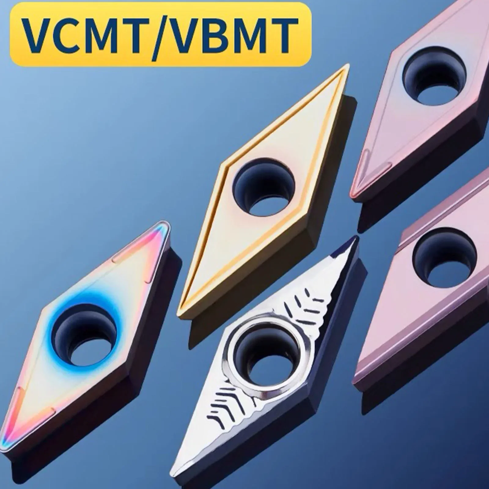 

10pcs VCMT VBMT Carbide Inserts Rhombic Turning Tool 35° External Internal Machining Outer Round Inner Hole Carbide Tip CNC Tool