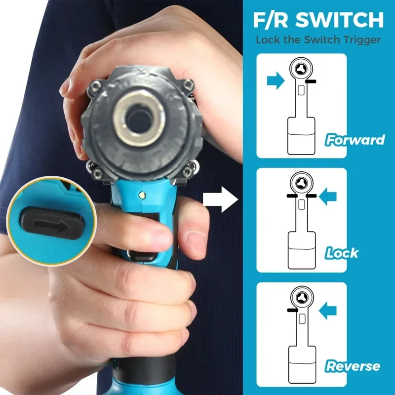 Imagem -05 - Jauhi-chave de Fenda Elétrica sem Fio Brushless Recarregável sem Fio Furadeira de Impacto Mão Ferramentas Elétricas Velocidades 10 mm 35 Mais 3