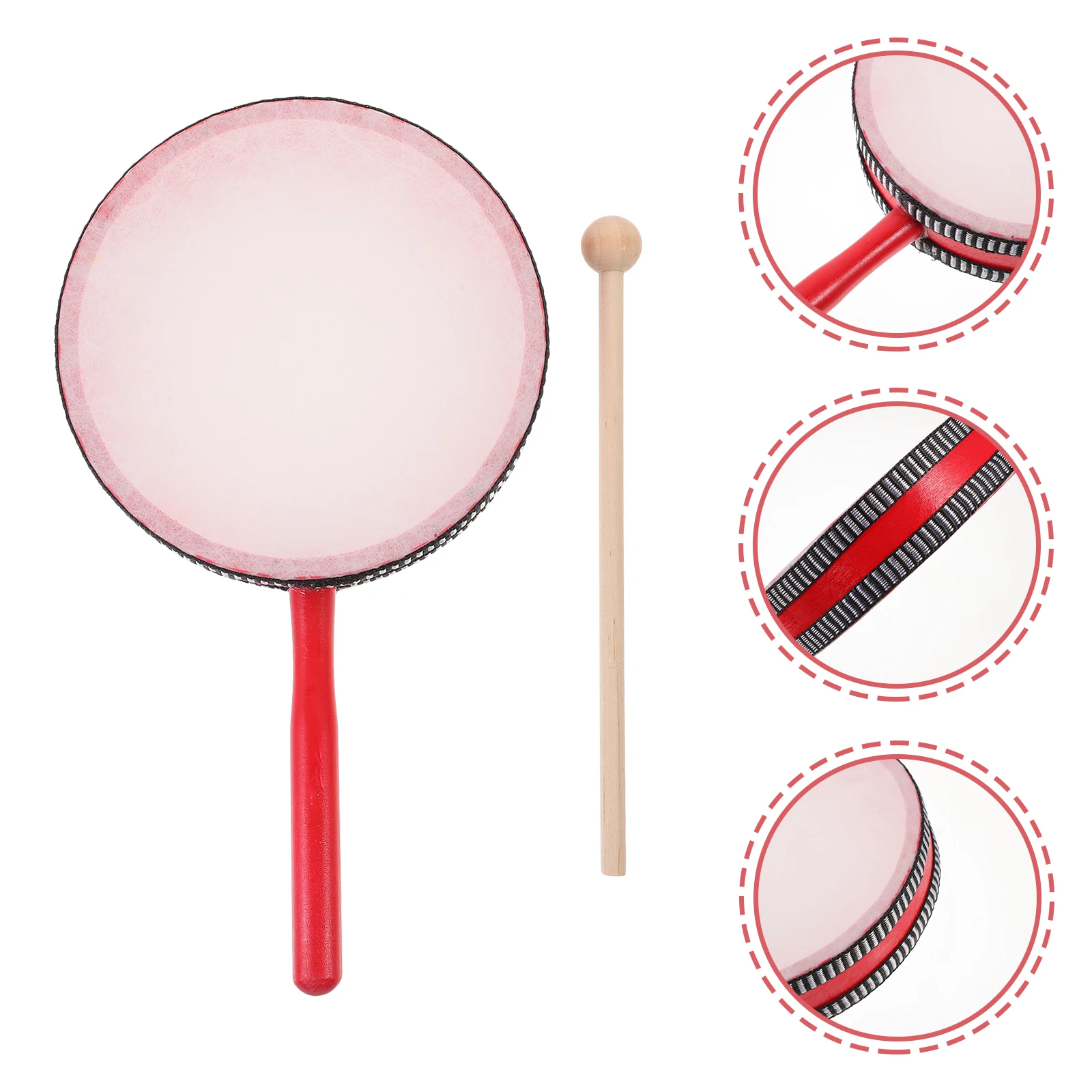 1 conjunto de tambor de mão para crianças, instrumentos de percussão, brinquedo musical, conjunto de baqueta educacional para crianças pequenas, festa, festival, ressonante