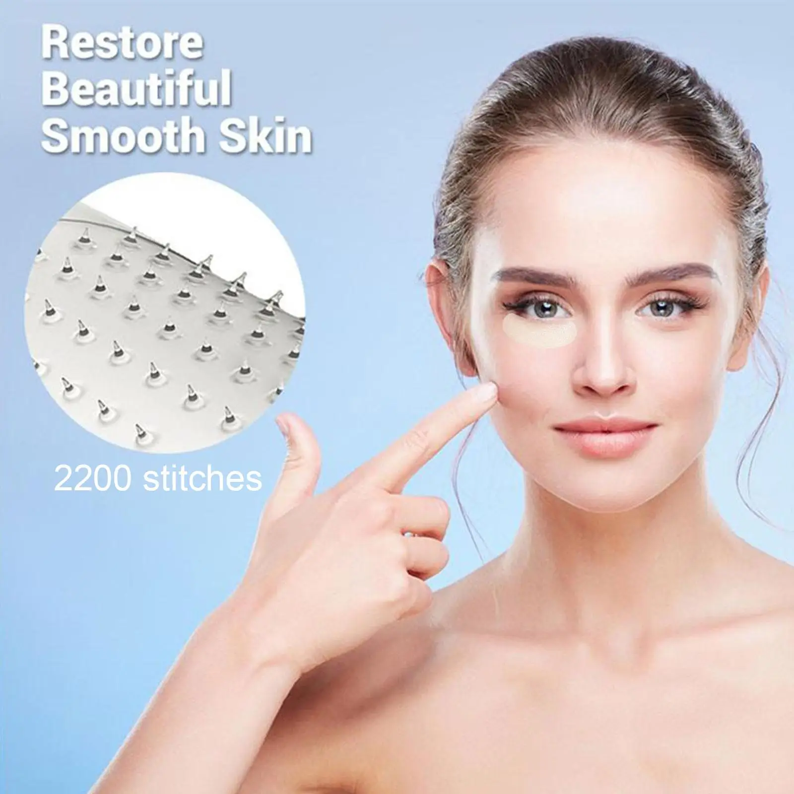 2200 Needle Hyaluronic Acid Microneedle Eye Patches Wrinkle Dark Deep Circle Moisturizing Lines Fading Anti Fine Anti-aging