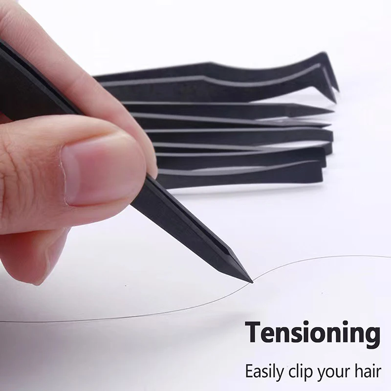 1PCS Watch Repair Tool Antistatic Carbon Fiber Tweezers Straight Elbow Plastic Handle Installation Work Tweezers For Watchmaker