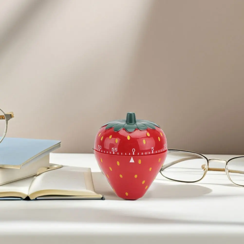 

Mechanical Timer Strawberry Shape Manual Kitchen Cooking Timer For Baking Home Restaurant Use Loud Alarm Stainless