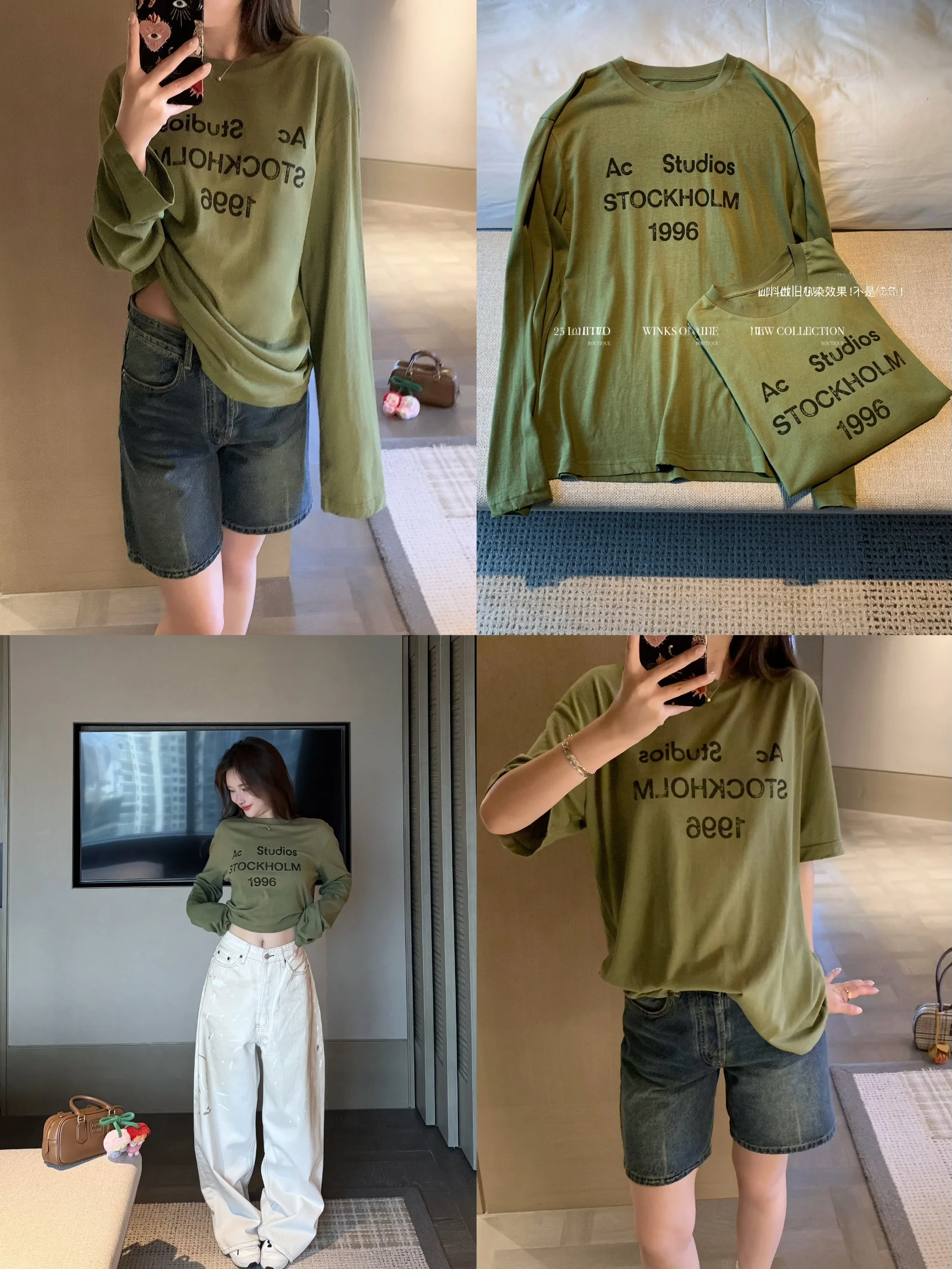 

Свободная футболка Waed Olive een Lazy Sle 0723 Ac Line 996 Классический новый цвет Винтажная смесь хлопка и льна Длинная све круглая футболка Ne