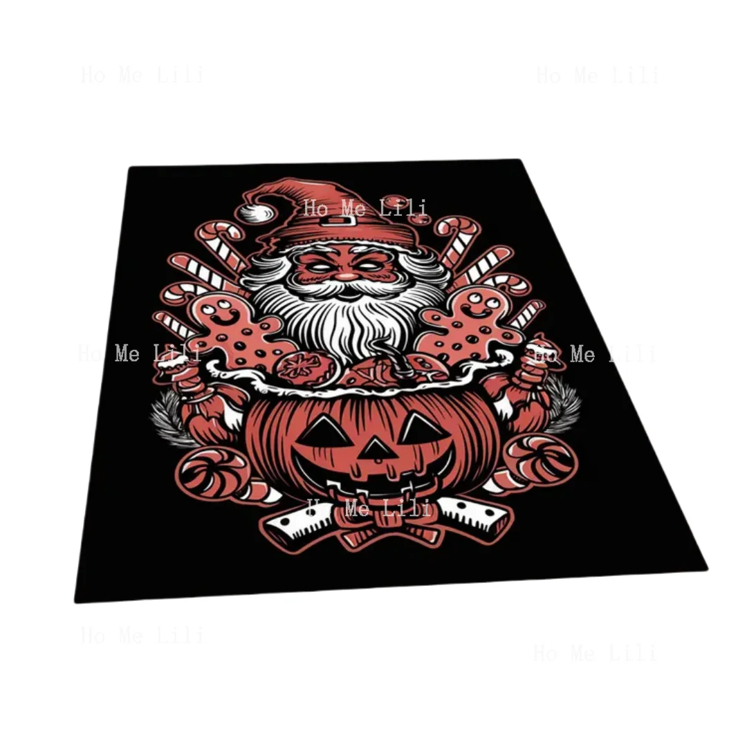 Father Christmas Pumpkin Rug Noel Father Gift Happy New Year Decor