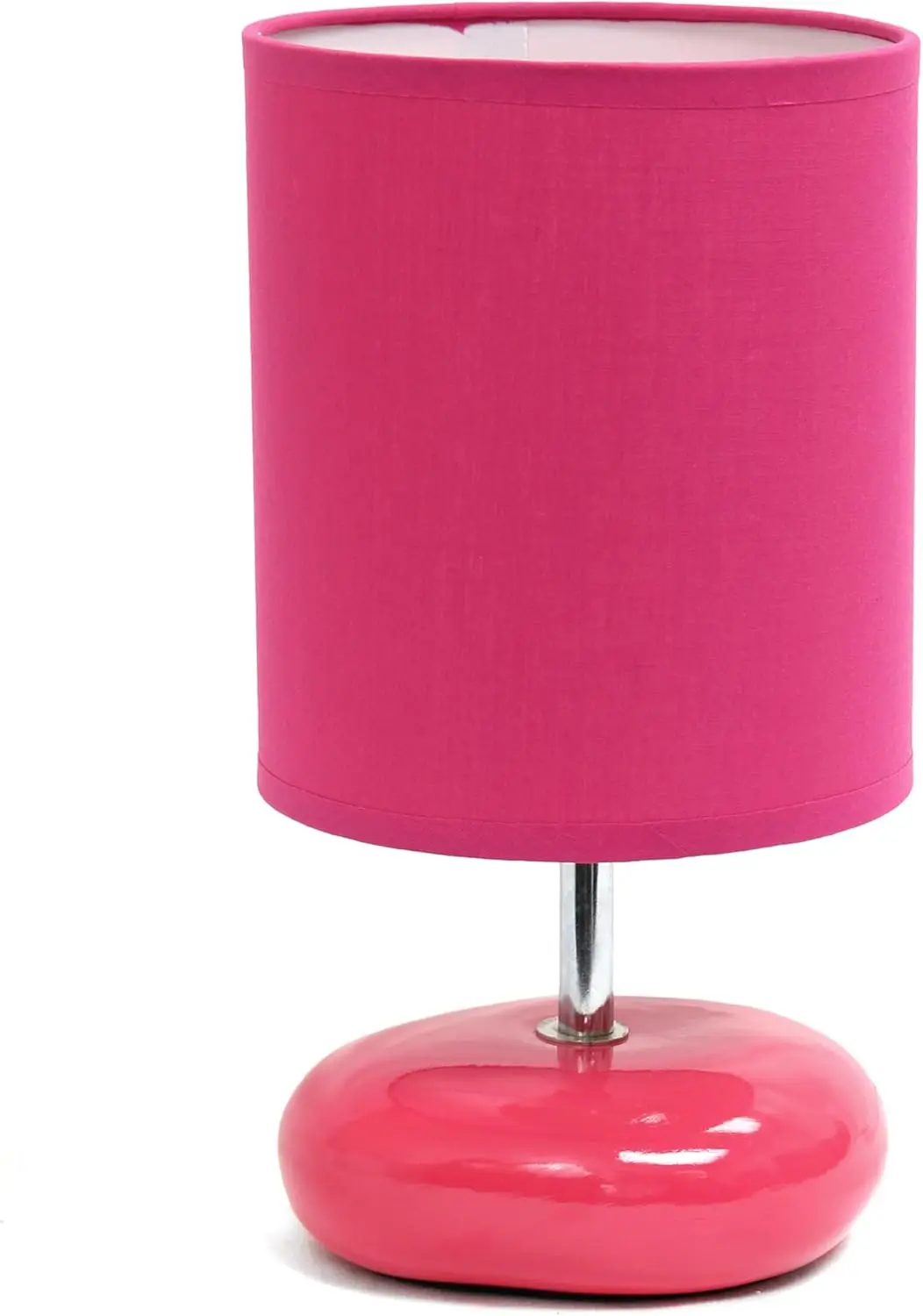 

LT1153-PNK Petite Circle Stone Table Lamp for Bedroom, Kids Room, Office, Living Room, Nursery, Reading Nook, Pink