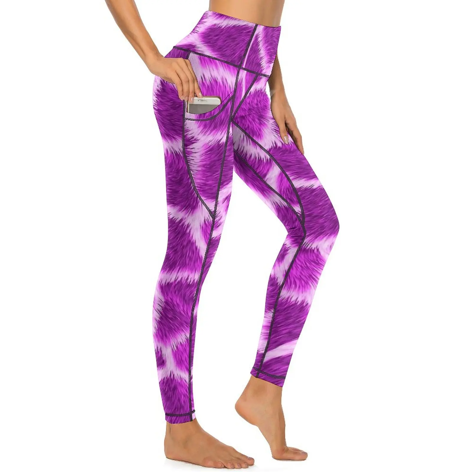 Fuchsia Giraffe Print Leggings  Fitness Yoga Pants Push Up Aesthetic Leggins Quick-Dry Graphic Sport Legging Gift