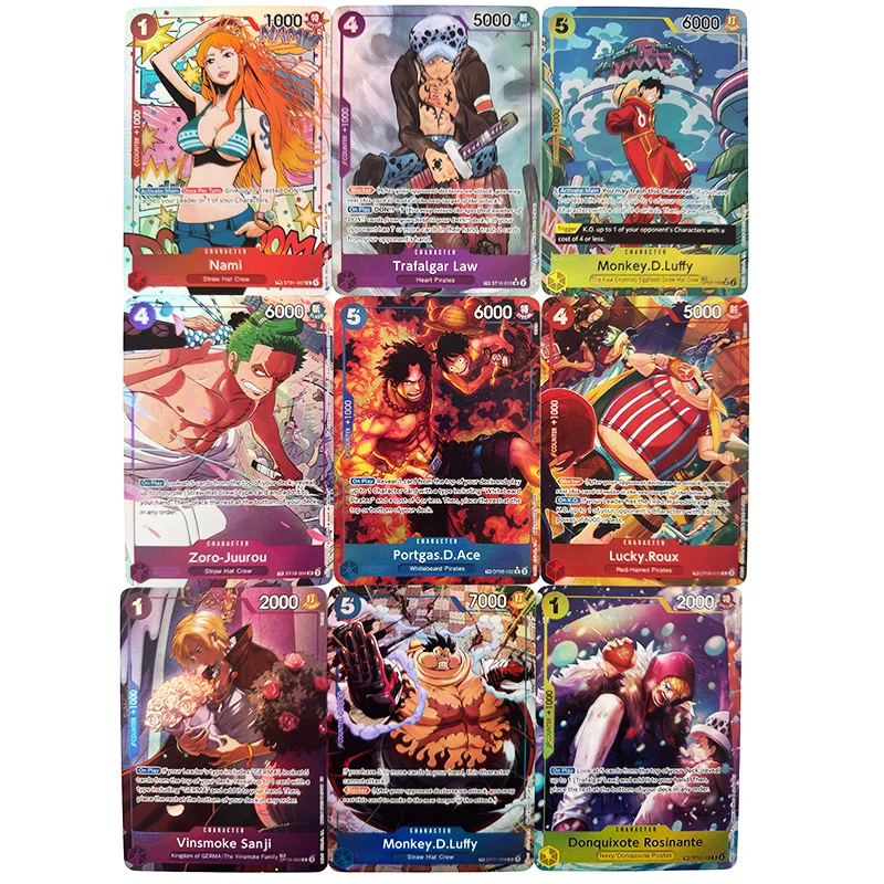Anime Card One Piece OPCG Replica Nika Luffy Four Emperors Shanks Teach Buggy Zoro Sanji Nami Ace Game Anime Collection Cards view 3