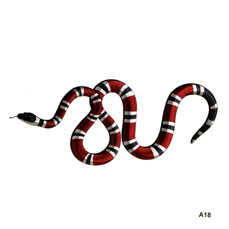 Snake kiss waterproof Temporary Tattoo Sticker Fake Tattoo Body Art Henna Tatoo Men Flash  Tattoo  Kids fake Tattoo Men