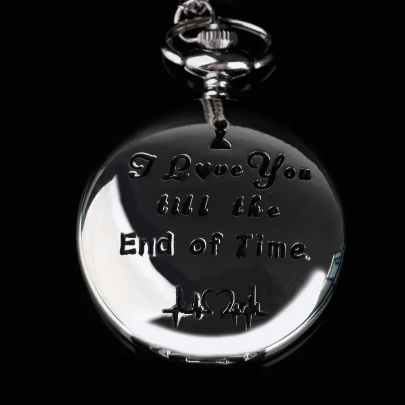 A mio marito Orologio da tasca al quarzo argento con orologio a catena con ciondolo Orologi vintage Orologi a catena Fob per uomo Miglior regalo
