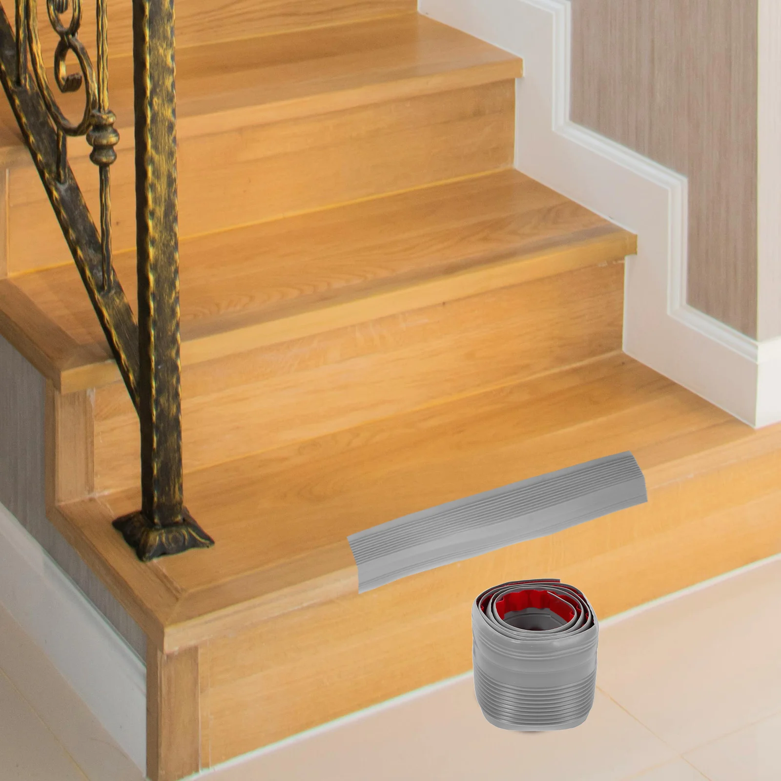 Anti-Slip Stair Edging Trim Self-Adhesive Staircase Nosing Protector Non-Skid Step Edge Guard Replacement Building Tool