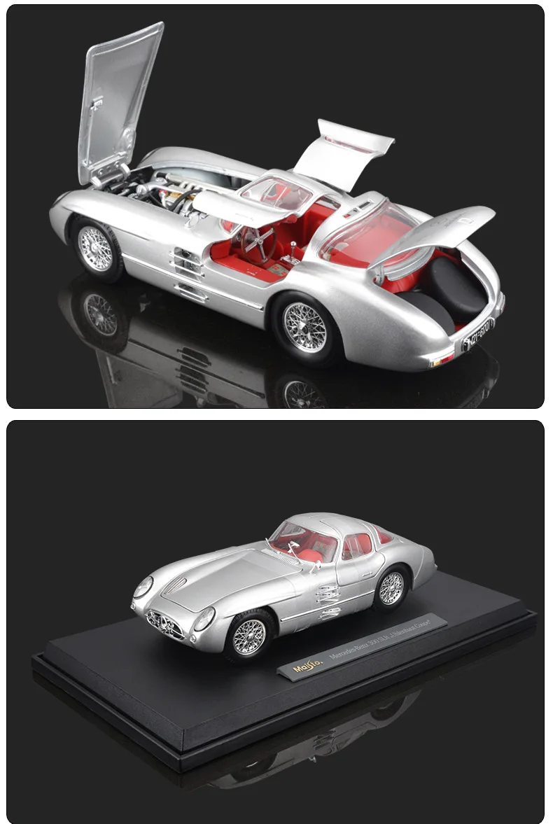 Bburago-coche deportivo AMG 300 SLR de aleación, vehículo de lujo, regalo de cumpleaños, 1:18, 300