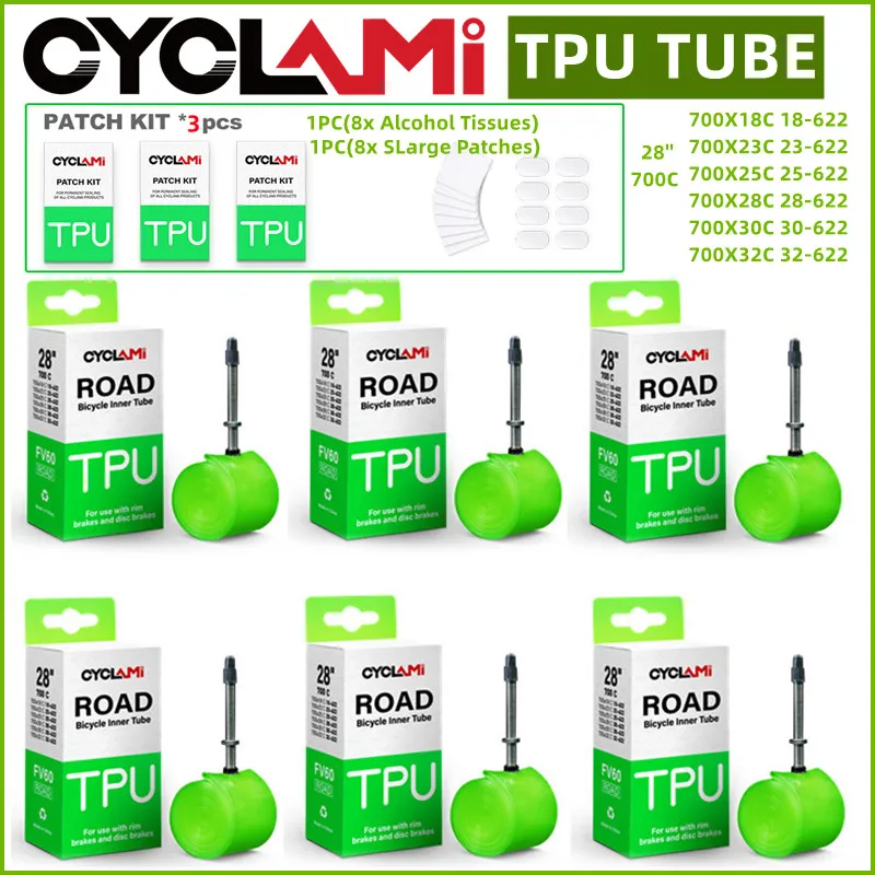 Ciclami ultraleve tubo interno da bicicleta de estrada da bicicleta tpu pneu interno 60mm 80mm comprimento válvula francesa 700c18 25 28 32 tubo