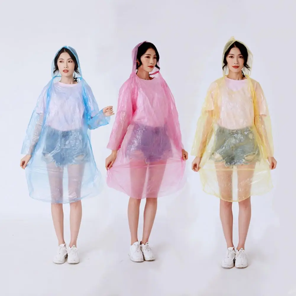 เสื้อกันฝนกันฝนแบบใช้แล้วทิ้งกันน้ำพกพาง่ายขนาดกะทัดรัดกันความชื้นเสื้อกันฝนฉุกเฉินสำหรับการเดินป่า