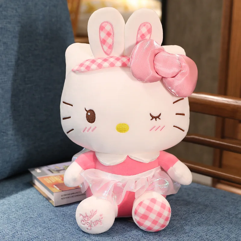 Sanrio อะนิเมะอุปกรณ์ต่อพ่วง Hello Kitty ของเล่นตุ๊กตา Creative Soft Plush ของเล่นหมอนสาวของขวัญวันเกิดน่ารัก Hello Kitty ตุ๊กตาตกแต่ง