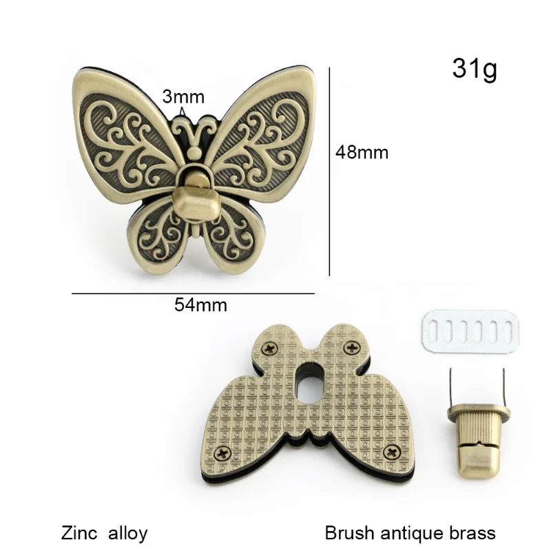 1/2PCS Butterfly-shaped Bag Decorative Lock, Woven Bag Sewing Fastening Lock DIY Bag Accessories